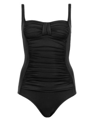 Secret Slimming&trade; Longer Length Ruched Bandeau Swimsuit